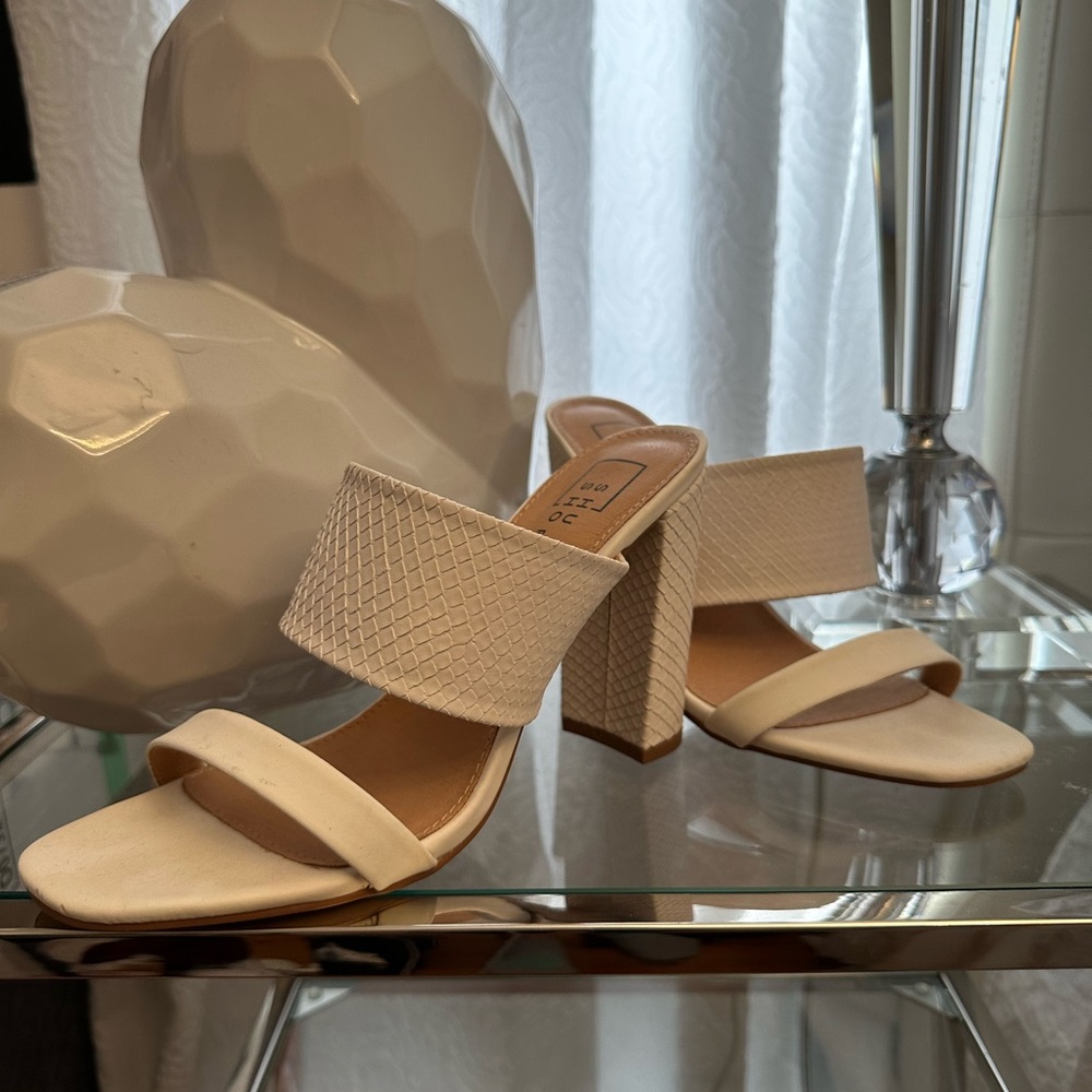White trendy heel